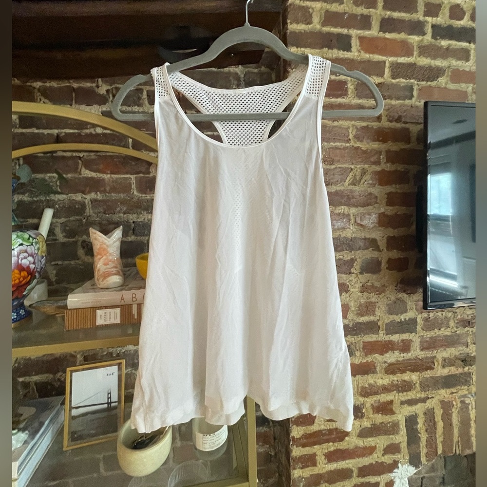 Lululemon White Racerbank Top